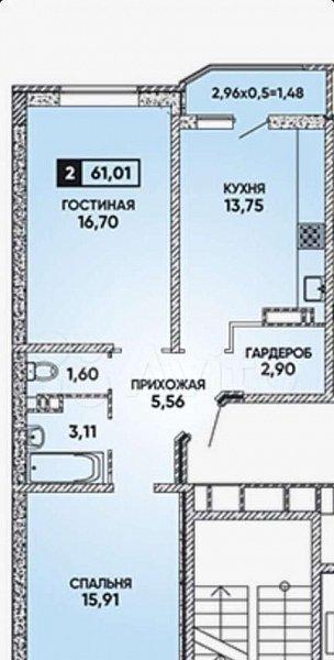 Продается 2-комн квартира, 64 м², р-н Восточно-кругликовский, 