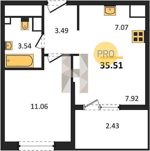 Продается 1-комн. квартира, 35.51 м², ЖК Патрики, 
