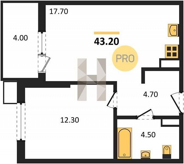 Продается 1-комн. квартира, 43.2 м², ЖК Парк Победы-2, 