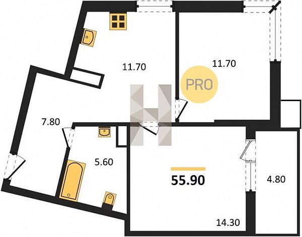 Продается 2-комн. квартира, 55.9 м², ЖК Парк Победы-2, 