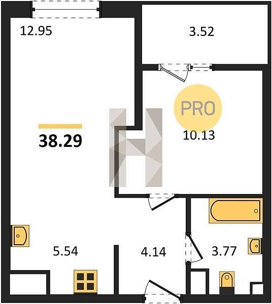 Продается 1-комн. квартира, 37.99 м², ЖК Патрики, 