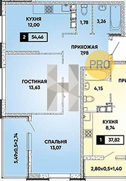 Продается 2-комн. квартира, 54.46 м², ЖК Архитектор, 