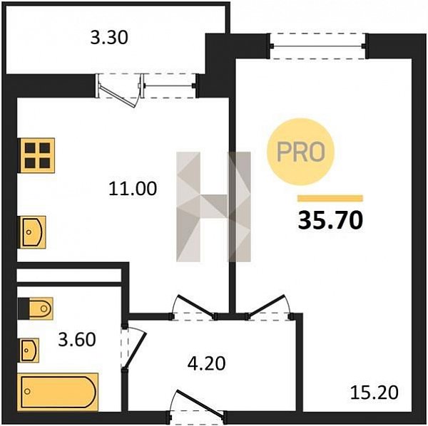 Продается 1-комн. квартира, 35.7 м², ЖК Красная площадь Ромекс, 
