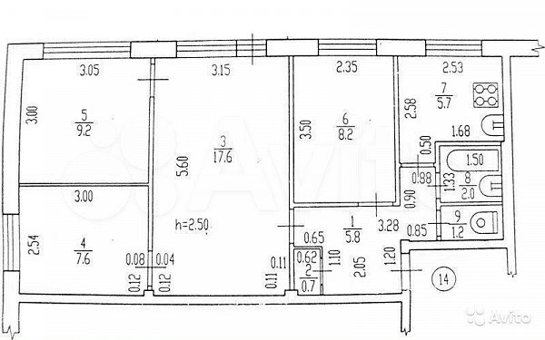 Продается 4-комн. квартира, 58.1 м², п. Лорис, 