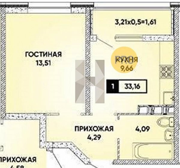 Продается 1-комн. квартира, 33.16 м², ЖК Архитектор, 