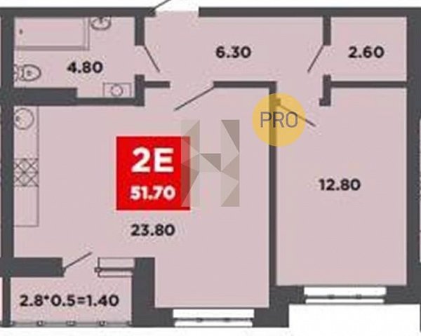 Продается 1-комн. квартира, 51.6 м², ЖК Красная площадь Ромекс, 