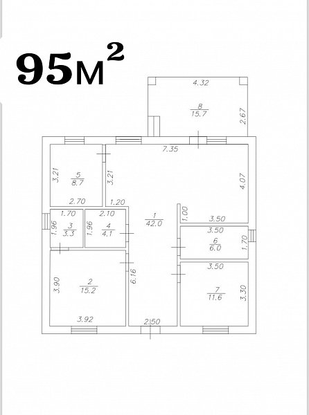 Дом 95 м², уч. 5 сот., Адыгея