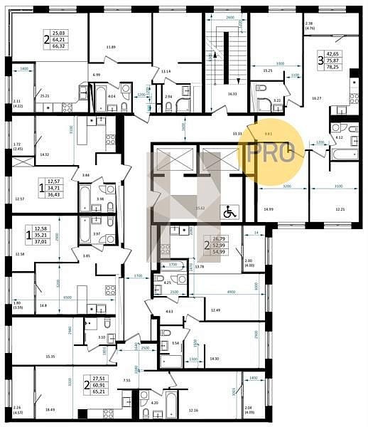 3-комн. квартира, 78.25 м², ЖК Патрики (№133344)