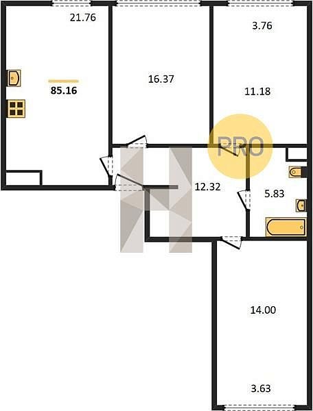 Продается 3-комн. квартира, 85.16 м², ЖК Гарантия на Обрывной, 