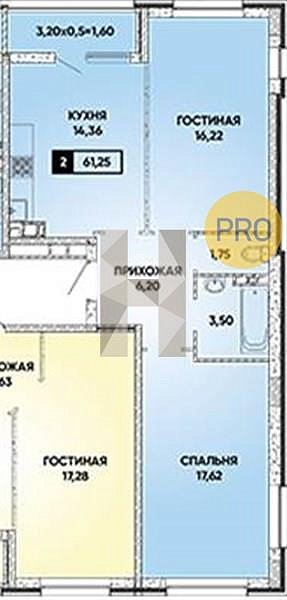 Продается 2-комн. квартира, 61.7 м², ЖК Архитектор, 