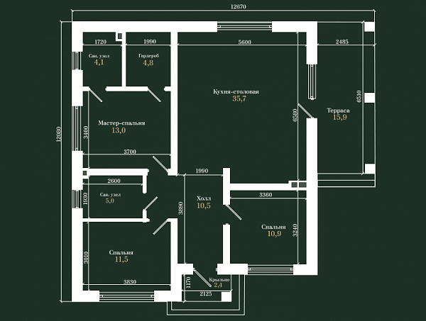 Дом 113.7 м², уч. 6 сот., Адыгея