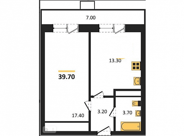 Продается 1-комн. квартира, 39.7 м², ЖК Небо, 