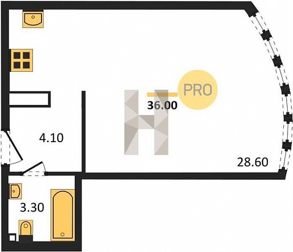 Продается Студия, 36 м², ЖК Самолет-6, 