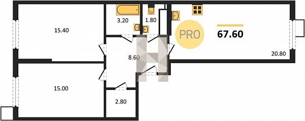 Продается 2-комн. квартира, 67.6 м², ЖК Парк Победы-2, 