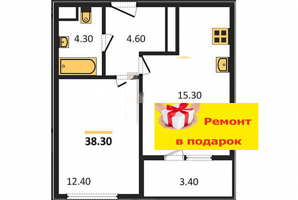 Продается 1-комн. квартира, 38.3 м², ЖК Все Свои, 
