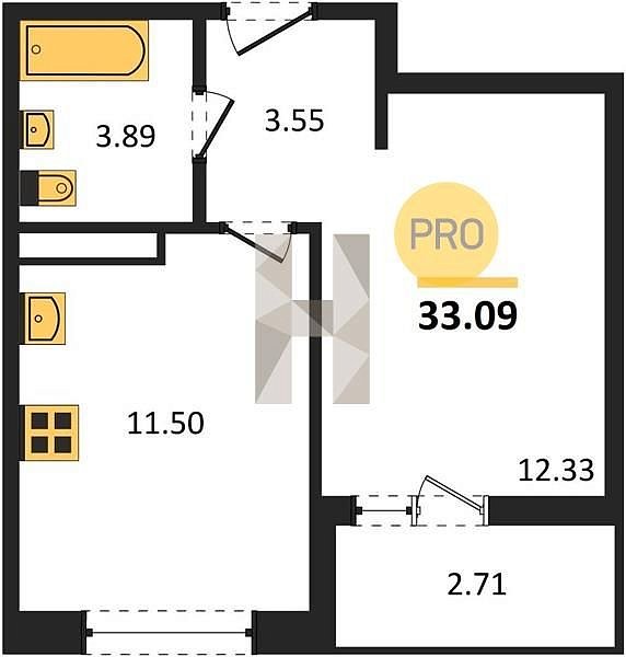 Продается 1-комн. квартира, 33.09 м², ЖК Архитектор, 