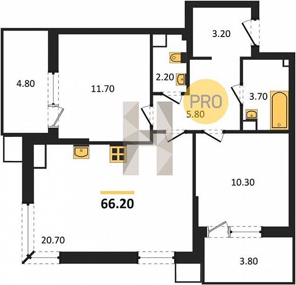 Продается 2-комн. квартира, 66.2 м², ЖК Парк Победы-2, 