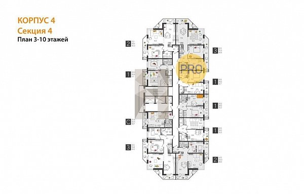 3-комн. квартира, 87.2 м², ЖК Рекорд-2 (№132457)