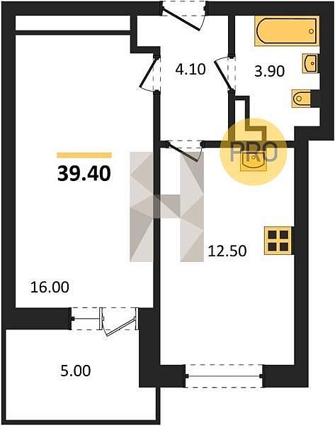 Продается 1-комн. квартира, 39.4 м², ЖК История-2, 