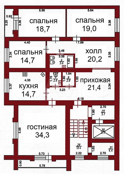 4-комн квартира, 154 м², р-н Центр (№125270)