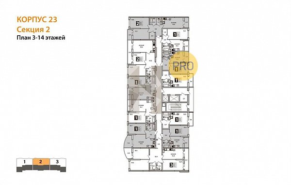 2-комн. квартира, 63.2 м², ЖК Самолет-4 (№132133)