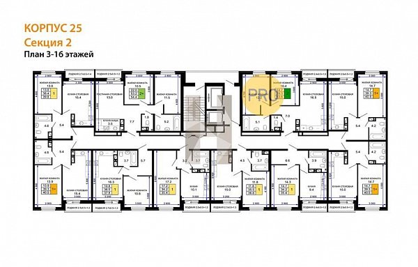 1-комн. квартира, 37.8 м², ЖК Дыхание (№132413)