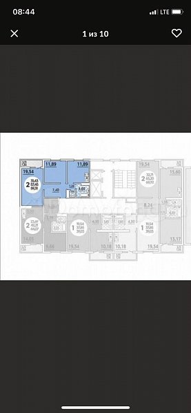 2-комн квартира, 59.3 м², р-н Восточно-кругликовский (№123995)