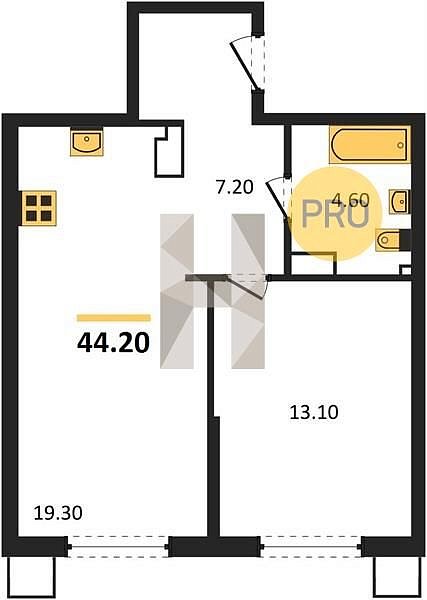 Продается 1-комн. квартира, 44.2 м², ЖК Парк Победы-2, 