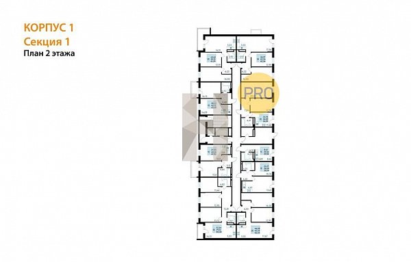 2-комн. квартира, 62.33 м², ЖК Вектор (№132361)