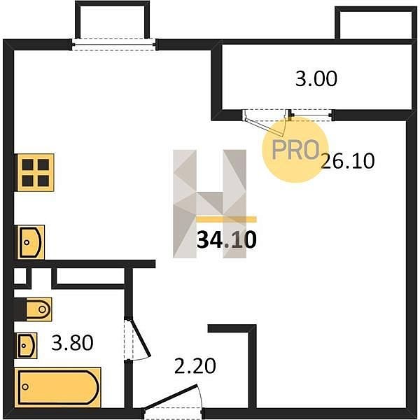 Продается Студия, 34.1 м², ЖК Южане,