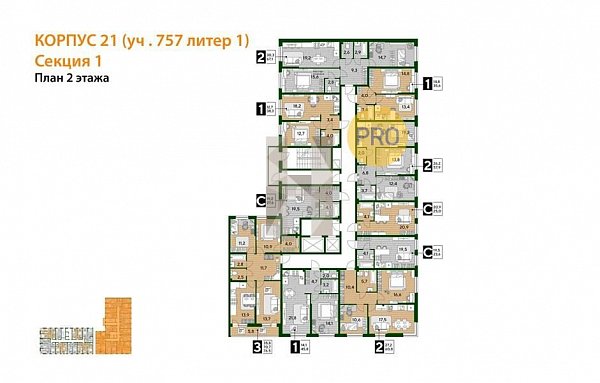 1-комн. квартира, 38.3 м², ЖК Догма Парк (№133057)