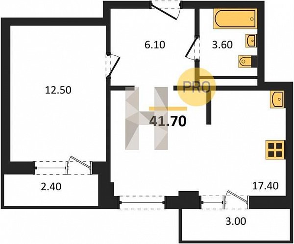 Продается 1-комн. квартира, 41.7 м², ЖК Красная площадь Ромекс, 