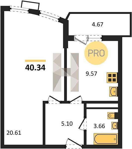Продается 1-комн. квартира, 40.34 м², ЖК Режиссёр, 