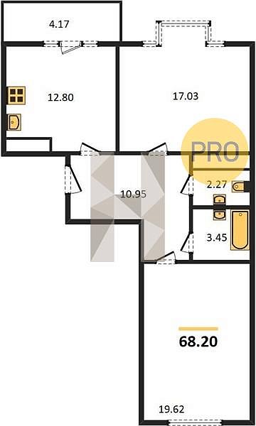 Продается 2-комн. квартира, 68.2 м², ЖК Сердце, 