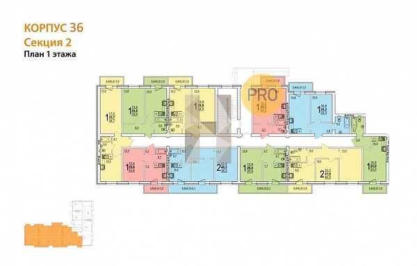 1-комн. квартира, 26.3 м², ЖК ДарГрад (№132728)