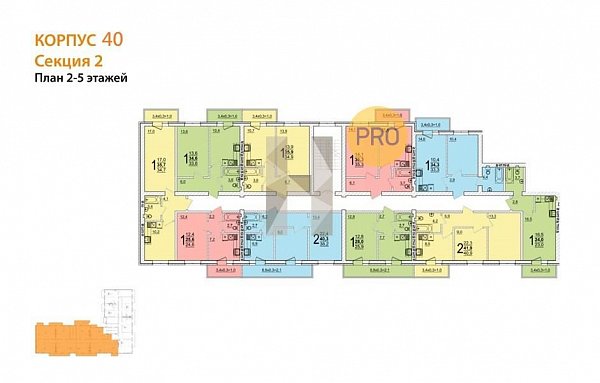 2-комн. квартира, 41.9 м², ЖК ДарГрад (№133183)