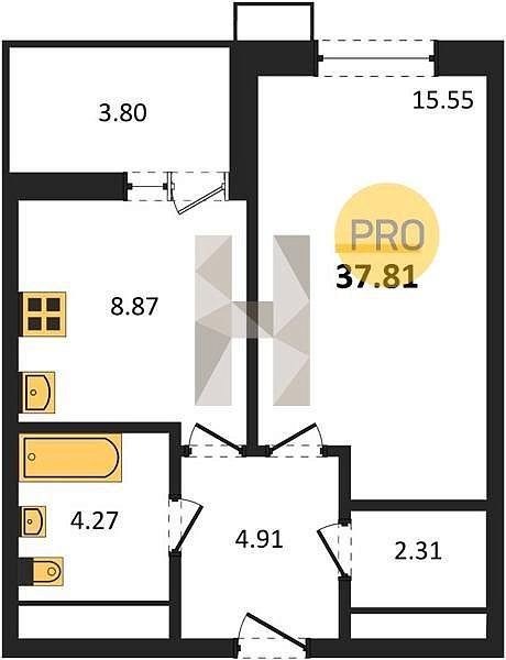 Продается 1-комн. квартира, 37.81 м², ЖК Римские каникулы, 