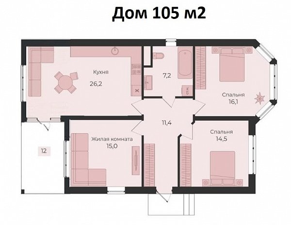 Дом 105 м², уч. 3.2 сот., Краснодар