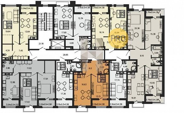 1-комн. квартира, 40.57 м², ЖК Суворов (№133269)