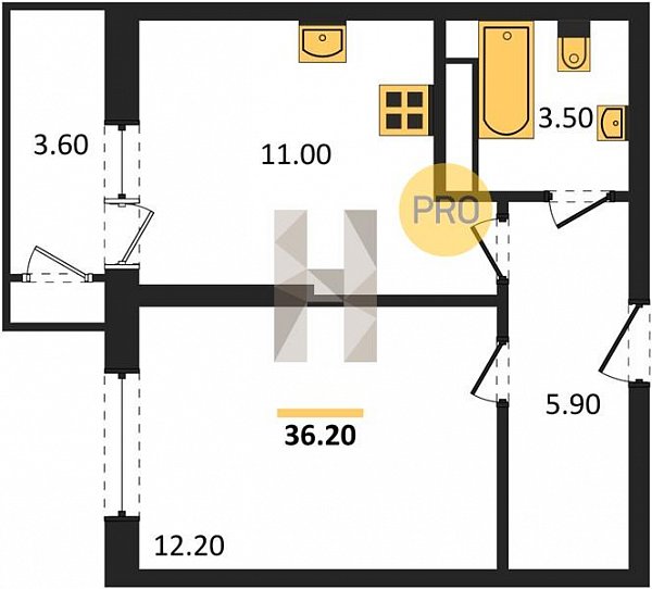 Продается 1-комн. квартира, 36.2 м², ЖК Рекорд-2, 