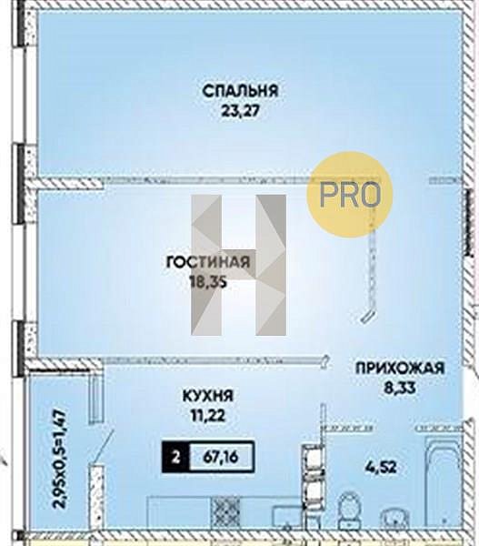 Продается 2-комн. квартира, 67.16 м², ЖК Архитектор, 