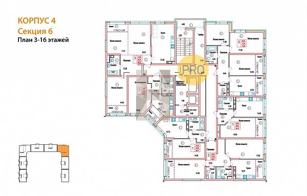 3-комн. квартира, 75 м², ЖК Гарантия на Обрывной (№132530)
