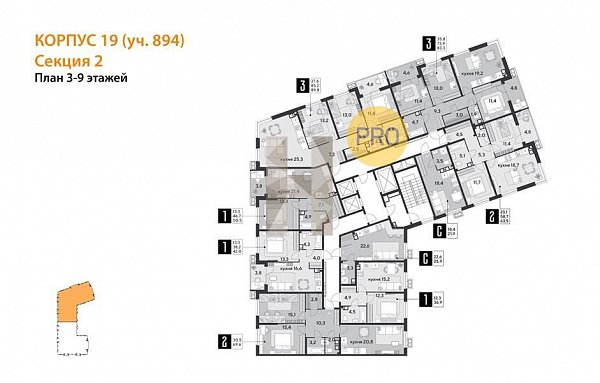 1-комн. квартира, 50.5 м², ЖК Парк Победы-2 (№132848)