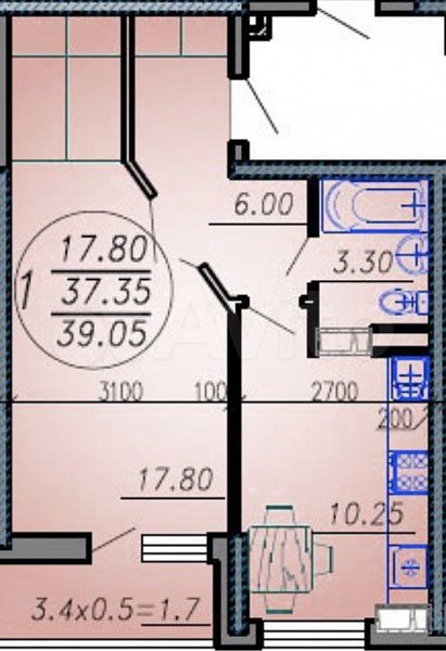Продается 1-комн квартира, 39.5 м², р-н Славянский, 