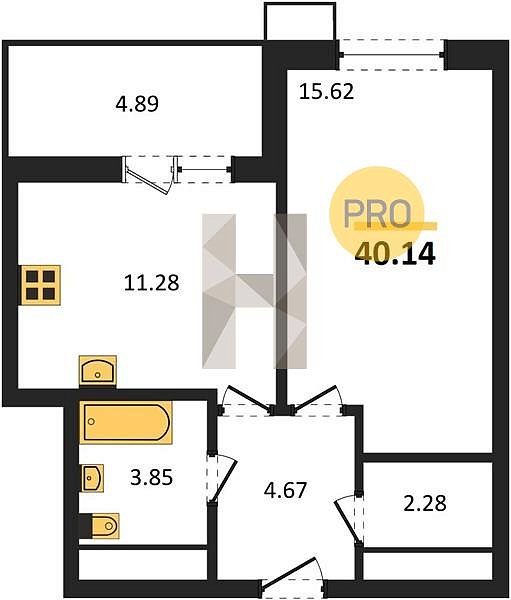 Продается 1-комн. квартира, 40.14 м², ЖК Римские каникулы, 