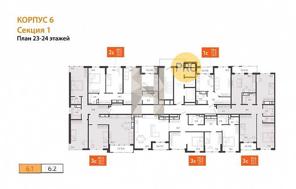 3-комн. квартира, 101.5 м², ЖК Все Свои (№132197)