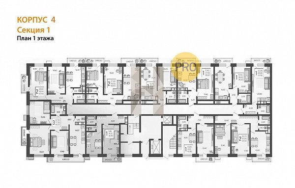 1-комн. квартира, 38.6 м², ЖК Небо (№132782)