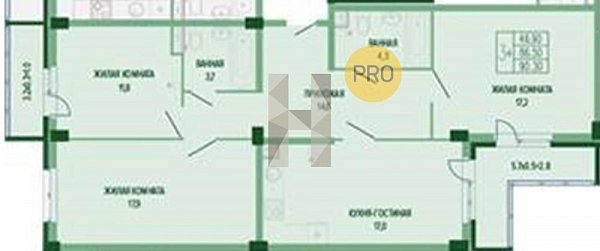 Продается 3-комн. квартира, 90.3 м², ЖК Екатерининский Парк, 
