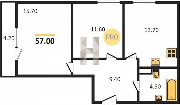 Продается 2-комн. квартира, 57 м², ЖК Екатерининский Парк, 