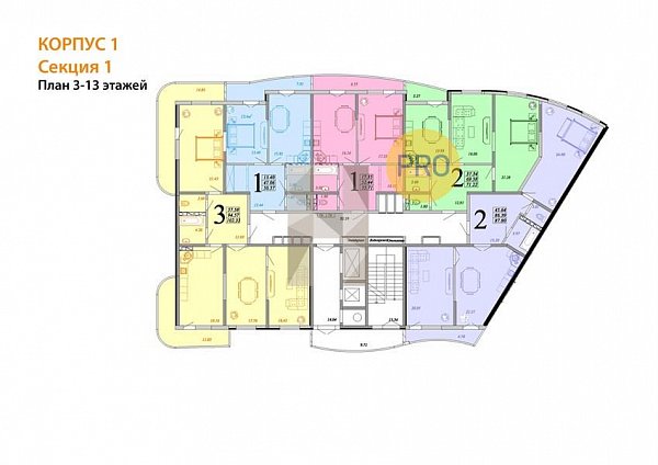 2-комн. квартира, 87.8 м², ЖК Радонеж (№131910)